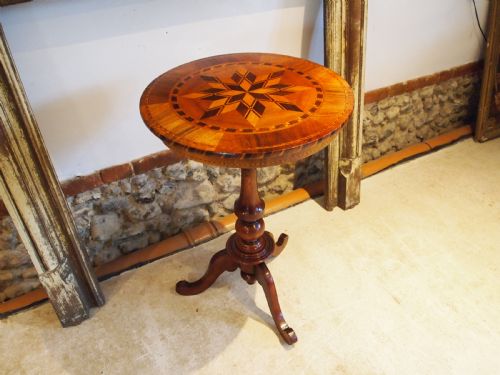 Table Breath Taking French Hall Wine Lamp Inlaid Marquetry Table C1840