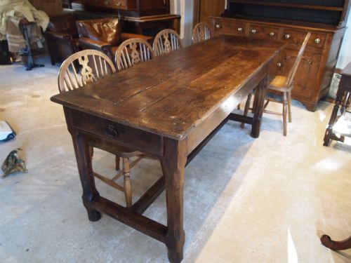 fig 2. Table refectory dining farmhouse French Oak with extension c1820