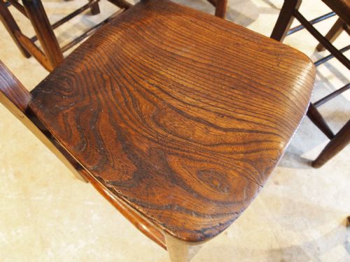 fig 2. Chairs a rare set of 8 Elm Windsor kitchen dining chairs c1890