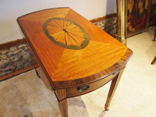 fig 1. Table outstanding fine quality Edwardian Satinwood Pembroke table c1900