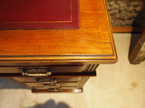 fig 3. Desk stunning 3 part Victorian Walnut Arts and Crafts Hobbs and co c1870