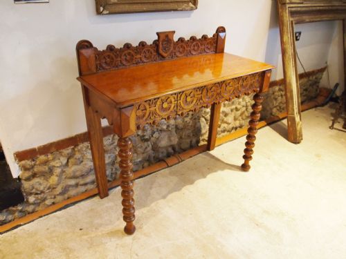 Table Outstanding Irish Oak Side Hall Console Heraldic O'brien C1880