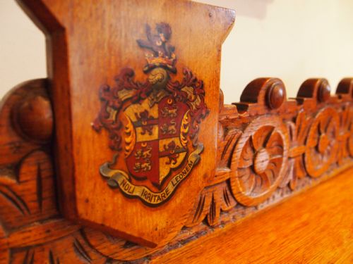 fig 2. Table outstanding Irish Oak side hall console heraldic O'Brien c1880