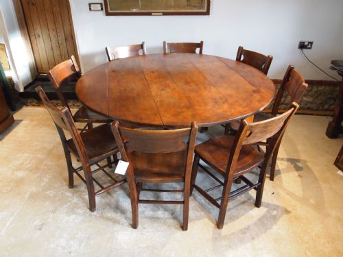fig 2. Table rare French Cherry round refectory farmhouse dining c1840