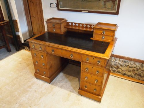 fig 2. Desk fine Arts and Crafts Victorian Oak 3 parts c1890