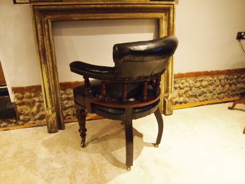 fig 1. Chair Victorian desk or library Mahogany and leather c1870