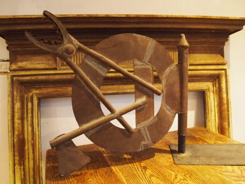 Weather Vane Quincaillerie Shop Sign French Metal Folk Art C1890