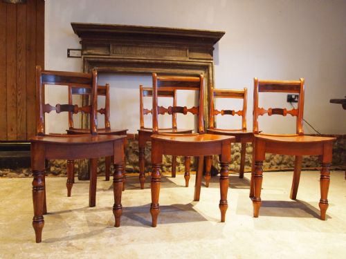 Chairs Rare Set of Six George IV Essex Bar Back Chairs C1820