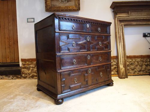 Chest of Drawers Rare Small Charles II Oak C1680