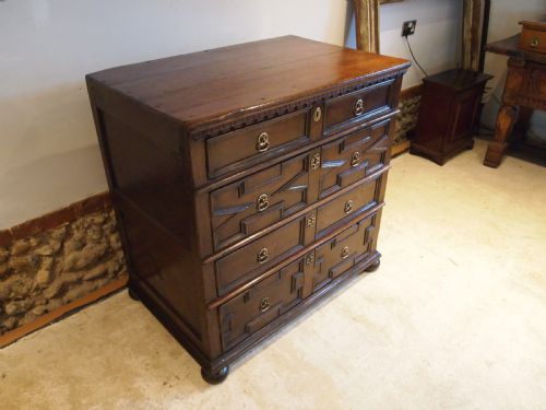 fig 3. Chest of drawers rare small Charles II Oak c1680