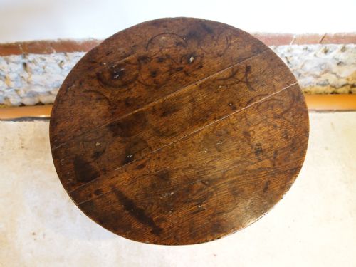 fig 2. Table wonderful George III Oak cricket table hall lamp side c1770