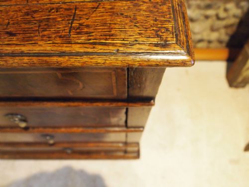 fig 1. Chest of drawers V rare small William & Mary Oak and Walnut c1690