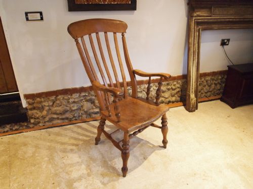 Chair Super Victorian Grandfather Chair Lathe Back C1870