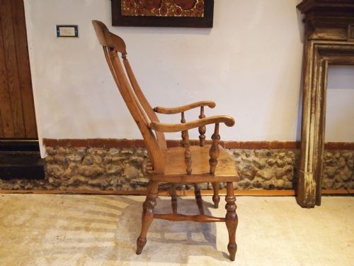 fig 2. Chair super Victorian Grandfather chair lathe back c1870