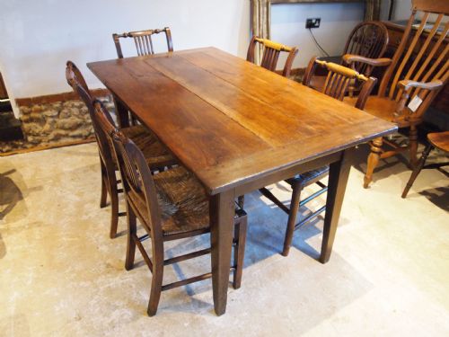fig 1. Table refectory farmhouse dining French Cherry and Oak c1840