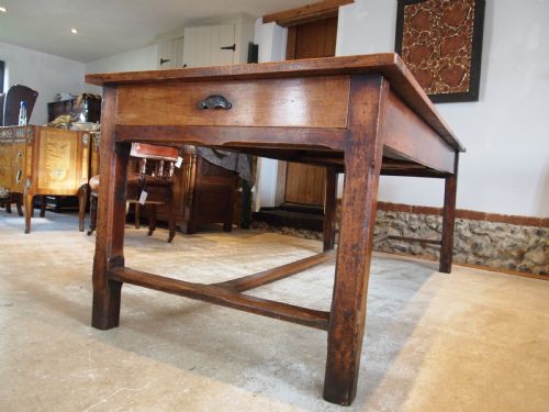 fig 1. Table V Rare Outstanding French refectory Plum wood dining farmhouse c1800