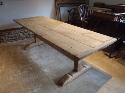 Table French Oak Monastic Scrub Top Refectory Farmhouse Dining C1900