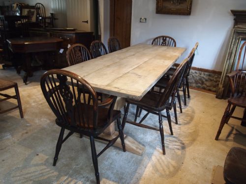 fig 3. Table French Oak Monastic scrub top refectory farmhouse dining c1900
