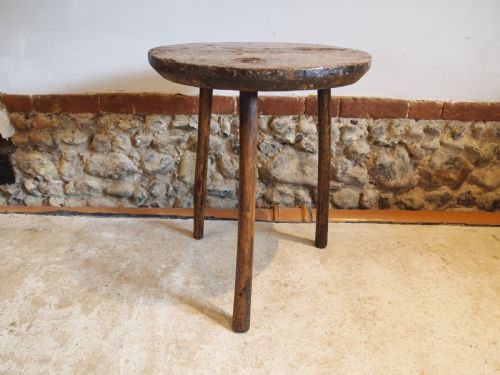 Table Rare Primitive Cricket Table Cheese Top Sycamore Ash C1780
