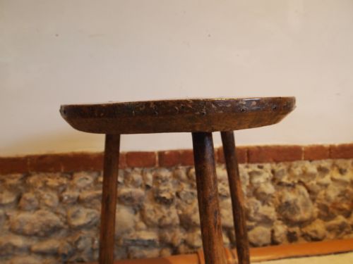 fig 1. Table rare primitive Cricket table Cheese top Sycamore Ash c1780