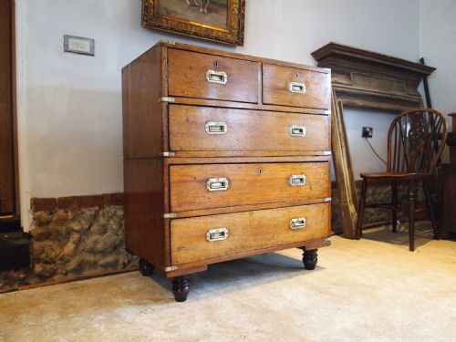 fig 1. Chest of drawers Military campaign compact size Mahogany c1840 