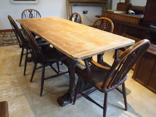 fig 1. Table wonderful scrub top refectory dining French Oak Monastic c1880