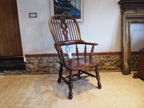 Chair Windsor Grandfather Chair Victorian Ash Elm C1840