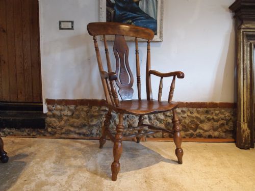 fig 1. Chair fantastic Victorian Windsor Grandfather chair c1870