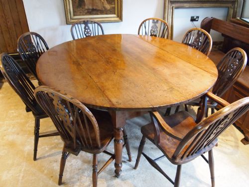 fig 1. Table rare English Walnut country refectory dining table c1820
