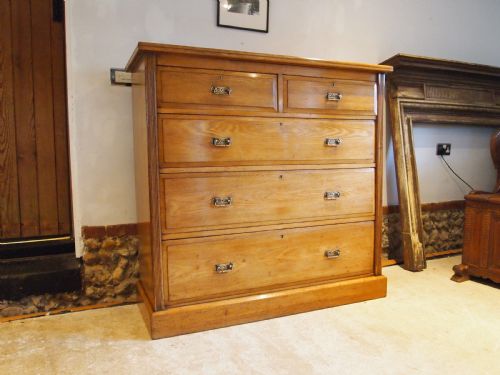 Chest of Drawers Rare Slim Arts and Crafts Ash Victorian C1880