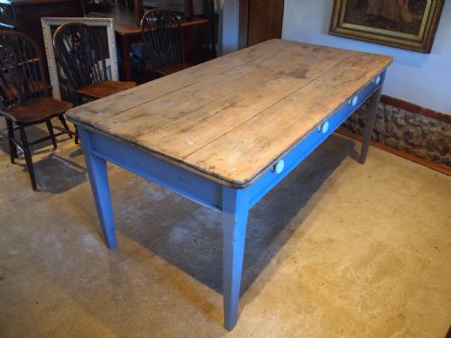 Table Early Victorian Pine Scrub Top Refectory Dining Farmhouse C1840