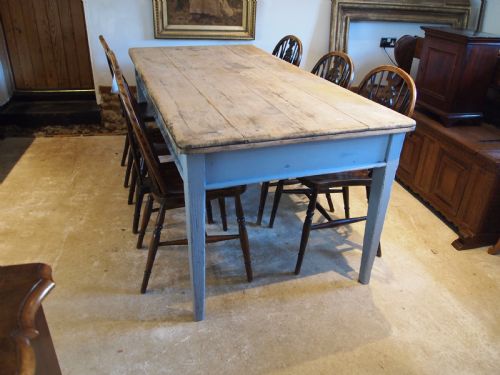 fig 1. Table early Victorian Pine scrub top refectory dining farmhouse c1840