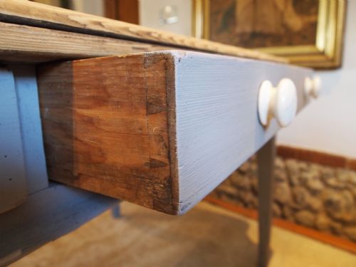 fig 3. Table early Victorian Pine scrub top refectory dining farmhouse c1840