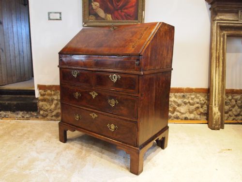 fig 1. Bureau desk Small outstanding George II Walnut c1740