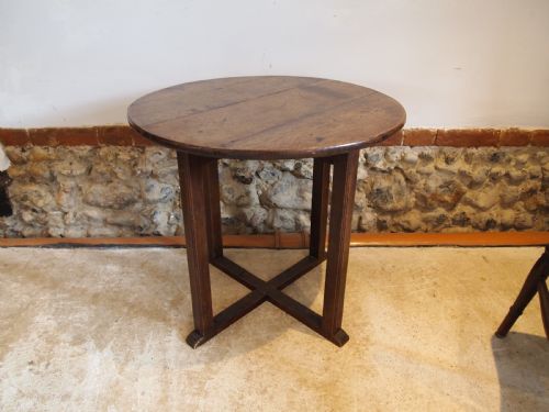 fig 2. Table Cricket table Victorian Oak side hall lamp c1840
