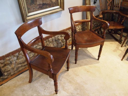 Chairs Fine Pair of Fruitwood George IV Regency Armchairs C1820