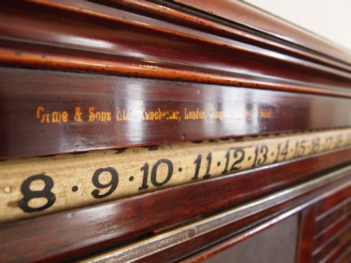 fig 3. Snooker scoreboard rare Victorian Orme & Sons Mahogany c1880
