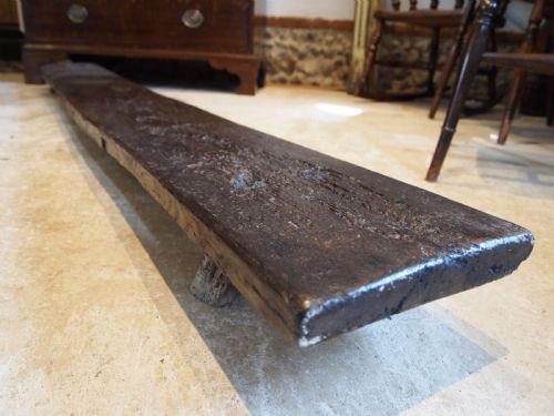fig 3. Stool refectory rare prmitive Elizabeth I long foot stool Oak c1580