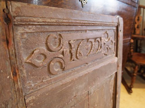fig 2. Oak carved dated James I panel Norfolk church 1622