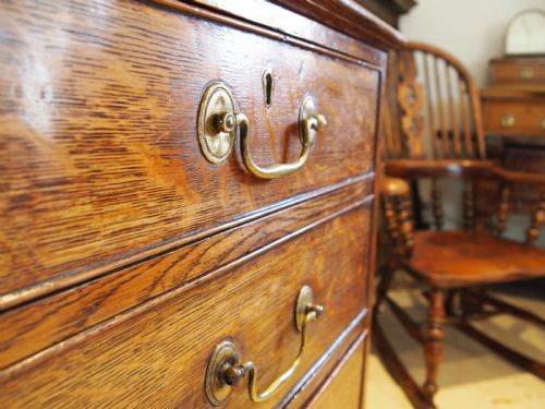 fig 3. Chest of drawers fine rare small George III Oak c1780