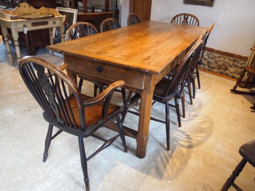 fig 2. Table rare French Apple wood refectory dining farmhouse c1800