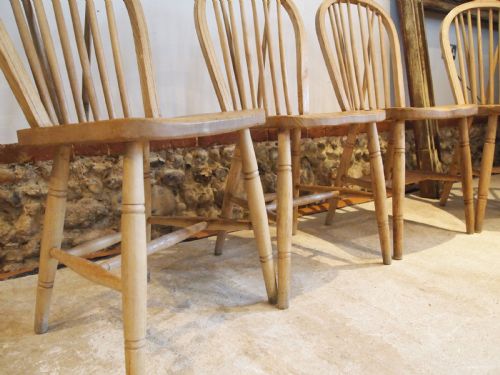 fig 2. Chairs Windsor kitchen dining set of 4 Edwardian Bateman c1900
