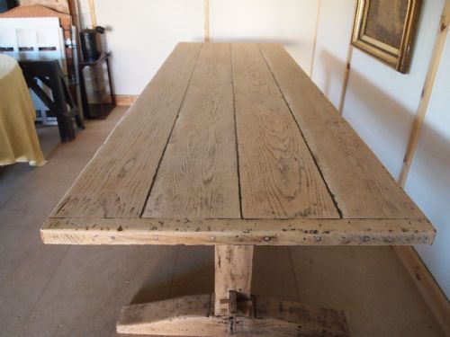fig 1. Table stunning English Oak refectory dining farmhouse seats 12 c1900