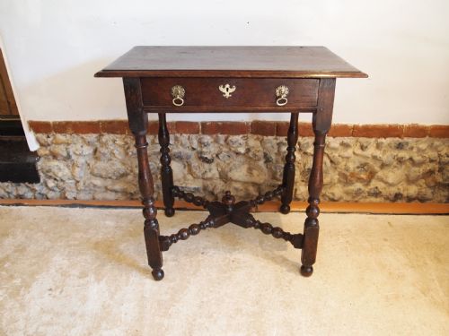 Table Rare Queen Anne Oak Side Hall Console Lowboy C1700