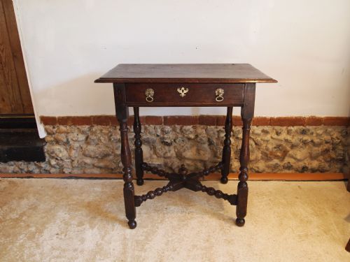 fig 2. Table rare Queen Anne Oak side hall console lowboy c1700