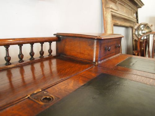 DESK STUNNING VICTORIAN OAK TWIN PEDESTAL C1860 - ADDITIONAL PHOTO 11