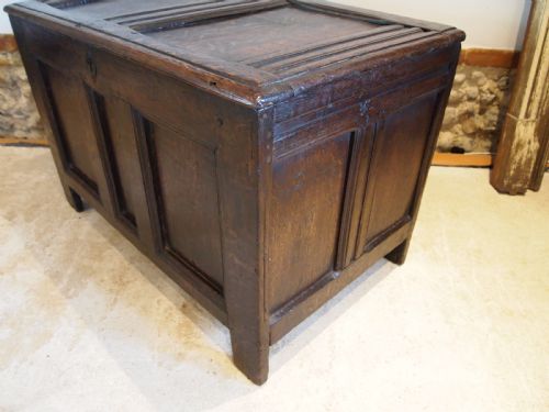 COFFER CHEST TRUNK SMALL OAK WILLIAM AND MARY C1690 - ADDITIONAL PHOTO 13