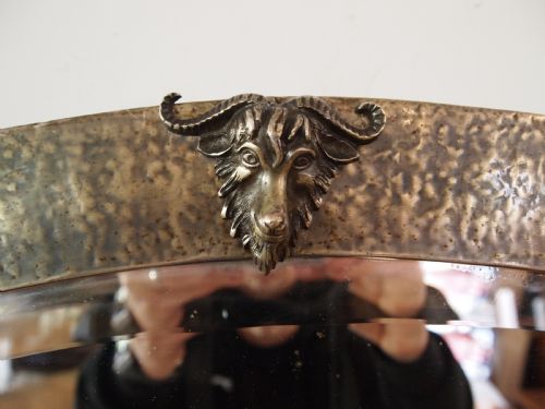 MIRROR LARGE ARTS AND CRAFTS PEWTER C1900 - ADDITIONAL PHOTO 1