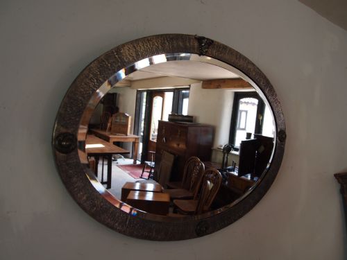 MIRROR LARGE ARTS AND CRAFTS PEWTER C1900 - ADDITIONAL PHOTO 8