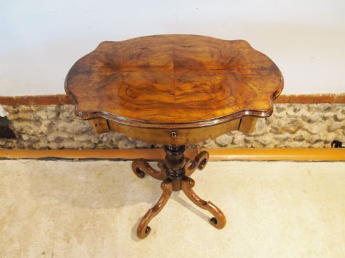 TABLE SUPERB FRENCH WALNUT SIDE WORK LAMP HALL C1880 - ADDITIONAL PHOTO 3